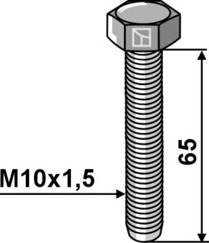 Skrue M10x1,5 - galvaniseret - 8.8
