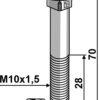Bolt M10x1,5x70 m. møtrik - galvaniseret