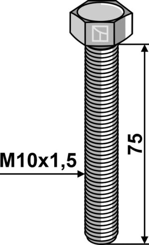Bolt M10x1,5x7 u. møtrik