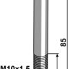 Bolt M10x1,5x85 u. møtrik