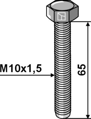 Skrue M10x1,5 - galvaniseret - 8.8