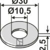 Skive Ø30x2,5xØ10,5 - DIN9021
