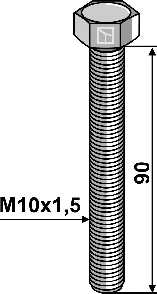 Bolt M10x1,5x90 u. møtrik