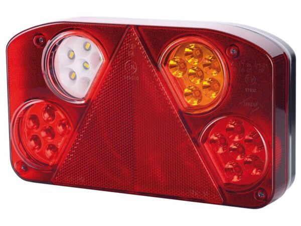 LED Baglygte, Funktion: 5, Brems / Bag / Blink / Tåge / Bak, Højre, 12-24V
