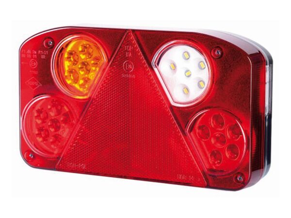 LED Baglygte, Funktion: 6, Brems / Bag / Blink / Tåge / Bak / Nummerplade, Venstre, 12-24V