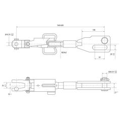113936_pic10 Liftregulering (hydraulisk) m/slanger (Leveres med: Slanger) - Gaffel Hul Ø 19mm - Gaffel Hul Ø 28 & 29x90mm - Min. længde: 545mm, Cylinderdiameter: 70mm.
