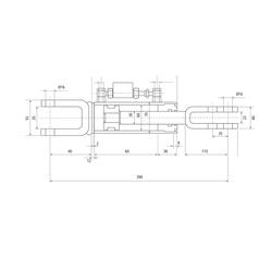 Liftregulering (hydraulisk) m/slanger (Leveres med: Slanger) - Gaffel Hul Ø 16mm - Gaffel Hul Ø 16mm - Min. længde: 390mm, Cylinderdiameter: 63mm.