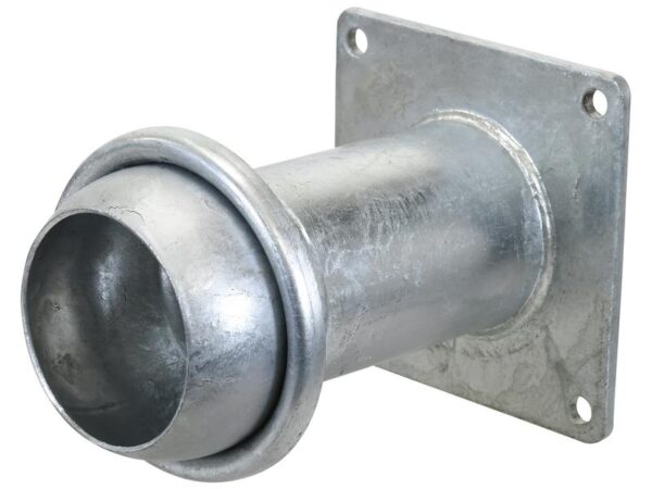 Kobling m/flange og lukkebeslag - Han 4'' (100mm) x (100mm) (galvaniseret)