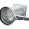 Kobling m/flange og lukkebeslag - Hun 6'' (150mm) x (150mm) (galvaniseret)