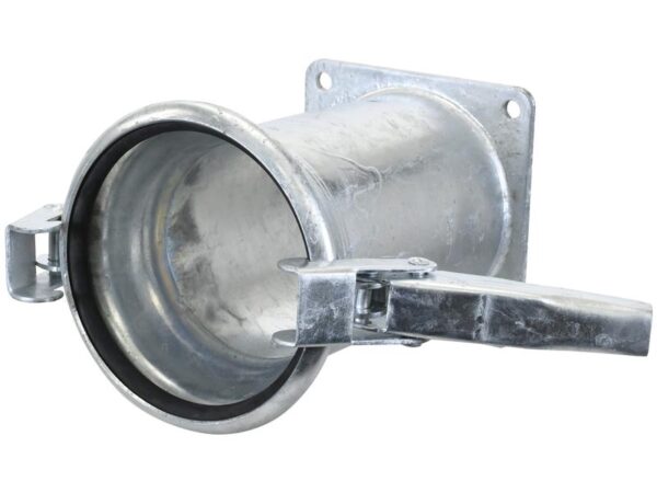 Kobling m/flange og lukkebeslag - Hun 6'' (150mm) x (150mm) (galvaniseret)