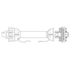 Weasler PTO Aksel - (Lz) Længde: 1510mm, 1 3/8'' x 6 Spline Slide Lock til 1 3/8 x 6 Friktionsskive