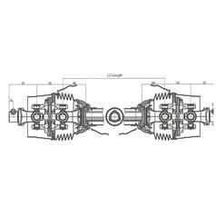 Sparex PTO Aksel (EUCV), (Lz) Længde: 1010mm, 1 3/8'' x 6 Spline 80° W.A. Slide Lock til 1 3/8 x 6 80° Vidvinkel