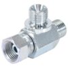 Hydraulisk T-stykke 1/4'' BSP Han x 1/4'' BSP Drejelig hun x 1/4'' BSP Han