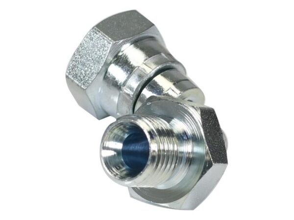 Hydraulikadapter 1/4'' BSP Han x 1/4'' BSP Drejelig hun 90° Bøjning