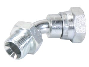 12054_pic1 Hydraulikadapter 1/2'' BSP Han x 1/2'' BSP Drejelig hun 135° Bøjning
