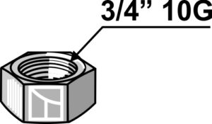 1207-10 Møtrik 3/4'' 10G
