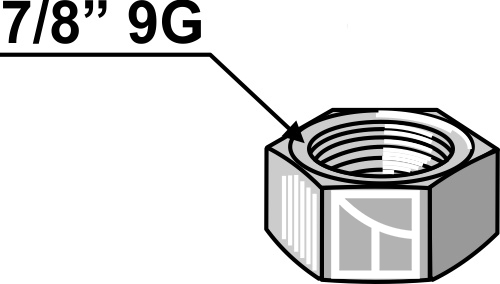 Møtrik 7/8'' 9G