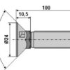 Plovbolt DIN608 M12x1,75x100 u. møtrik