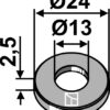 Skive Ø24x2,5xØ13 - DIN125