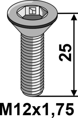 122579918 Umbracobolt M12x1,75x25 - 8.8 u. møtrik