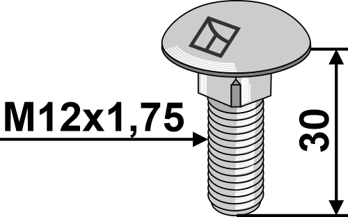 Bolt M12x1,75x30 - 10.9