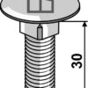Bræddebolt M12x1,75x30 galvaniseret