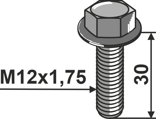 Bolt m. krave M12x1,75x30 - 10.9