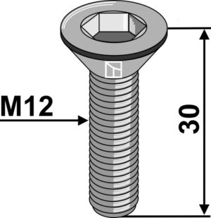 Umbracobolt M12x1,75x30 - 8.8 u. møtrik