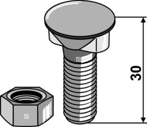 1230hu12 Bolt M12x1,75x30 - 12.9