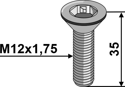 Bolt M12x1,75x35 - 10.9 ISO10642 galvanized