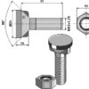 Plovbolt M12x1,75x35 med møtrik