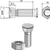 Plovbolt M12x1,75x35 med møtrik (gammel)