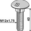 Bræddebolt M12x1,75x40 galvaniseret
