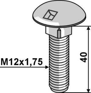 12406038 Bræddebolt M12x1,75x40 galvaniseret