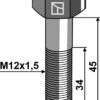 Bolt M12x1,5x45 u. møtrik