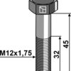 Bolt M12x1,75x45 u. møtrik