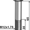 Bolt M12x1,75x65 u. møtrik galvaniseret