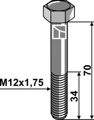 Springbolt M12 uden møtrik
