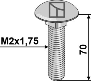 127060312 Bræddebolt - M12x1,75x70 - galvaniseret