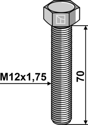 12709338 Bolt M12x1,75x70 u. møtrik