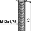 Bolt M12x1,75x75 u. møtrik