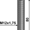 Bolt M12x1,75x80 u. møtrik