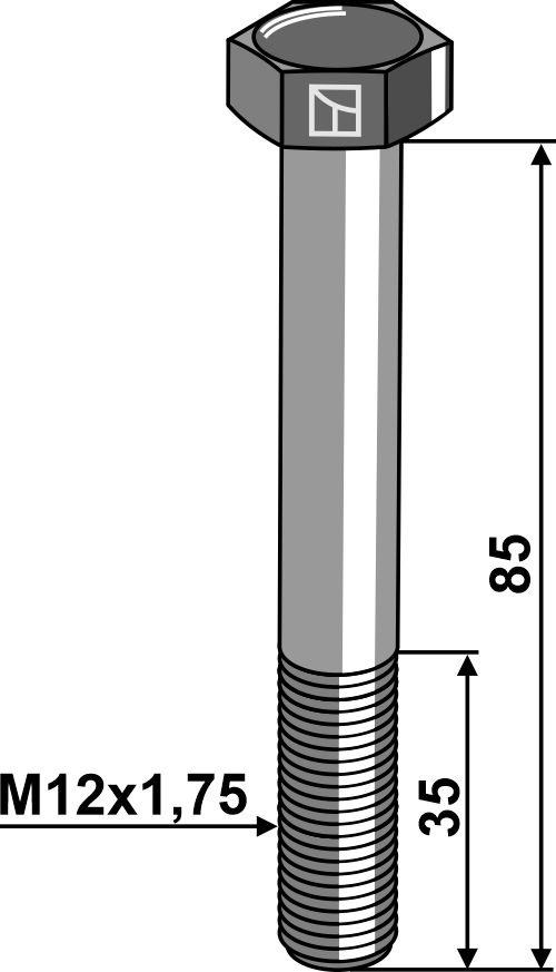 Bolt M12x1,75x85 u. møtrik