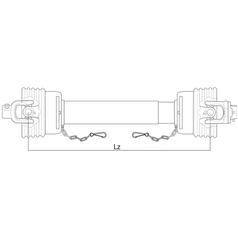 GARDLOC PTO Aksel - (Lz) Længde: 1010mm, 1 3/8'' x 6 Spline Q.R. til 1 3/8 x 6 Springbolt