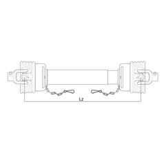 GARDLOC PTO Aksel - (Lz) Længde: 1010mm, 1 3/8'' x 6 Spline Q.R. til 1 3/8'' x 6 Spline Q.R.