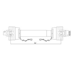 GARDLOC PTO Aksel - (Lz) Længde: 1010mm, 1 3/8'' x 6 Spline Q.R. til 1 3/8'' x 6 Friløbskobling