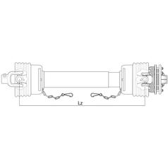GARDLOC PTO Aksel - (Lz) Længde: 1010mm, 1 3/8'' x 6 Spline Q.R. til 1 3/8 x 6 Friktionsskive