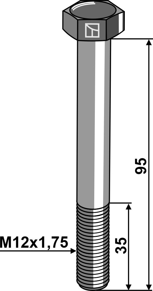 Bolt M12x1,75x95 u. møtrik