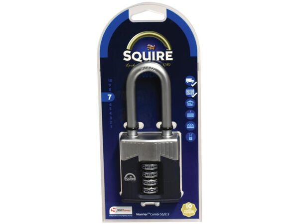 Squire 55/2.5 COMBI Hængelås Combi, Bredde (mm): 55mm (Sikkerhedsklasse: 7)