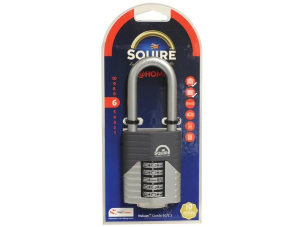 Squire 60/2.5 COMBI Hængelås Combi m/kodelås , Bredde (mm): 60mm (Sikkerhedsklasse: 6)